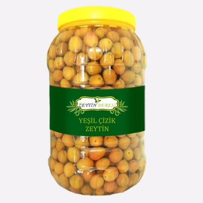 Yeşil &Ccedil;izik Zeytin 3 Kg Pet Kavanoz